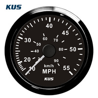 Speedometer Tabung Pitot Laut 0-55MPH dengan Lampu Latar Anti-getaran untuk Kapal Perahu