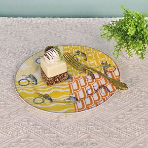 Creative Round Dinner <b>Plate</b> Home Banquet Multi-function <b>Decoration</b> Dim Sum Salad <b>Plate</b> Bone China Double <b>Plate</b> 10 Inch 8 Inch - Product Image 3