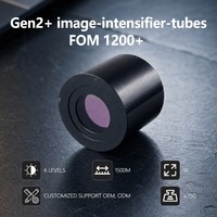 Gafas de Visión Nocturna Portátiles QCNV con Tubo IIT de Repuesto GEN2+ FOM1200+ Sin Autoenfoque, Fósforo Verde P43, Fósforo Blanco P45