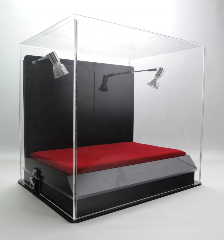 Glamdisplay Costume Claras lucite collectibles caixa Do Telefone Acrílico Display de Balcão, Câmera Perspex Expositor display stand
