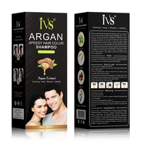 IVS 400ml Professionelles Permanentes Halal Arganöl Naturschwarz Haarshampoo Färbeshampoo Haarfarbshampoo für Männer und Frauen