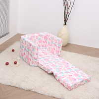 Chaise pliante confortable pour enfants en tissu velours imprimé Cozee, chaise en mousse, mobilier de salon, vente chaude