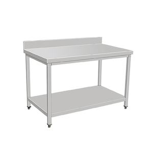 VICTORY <b>KITCHEN</b> high quality 201 0.8mm Stainless Steel <b>Kitchen</b> <b>table</b> 2-Layer 80*60*80 with Backsplashand <b>square</b> Legs - Product Image 6