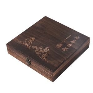 Boîte à thé en bois 25x25x6 cm, rectangulaire, en bois massif, pour le stockage du thé Pu Er Fuding, emballage du thé blanc, origine Shandong - Product Image 5