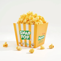 Boîte à Popcorn Jetable en Papier Bleu et Jaune, Sacs d'Emballage pour Snacks, Décoration de Fête d'Anniversaire, Fournitures pour Enfants à Domicile