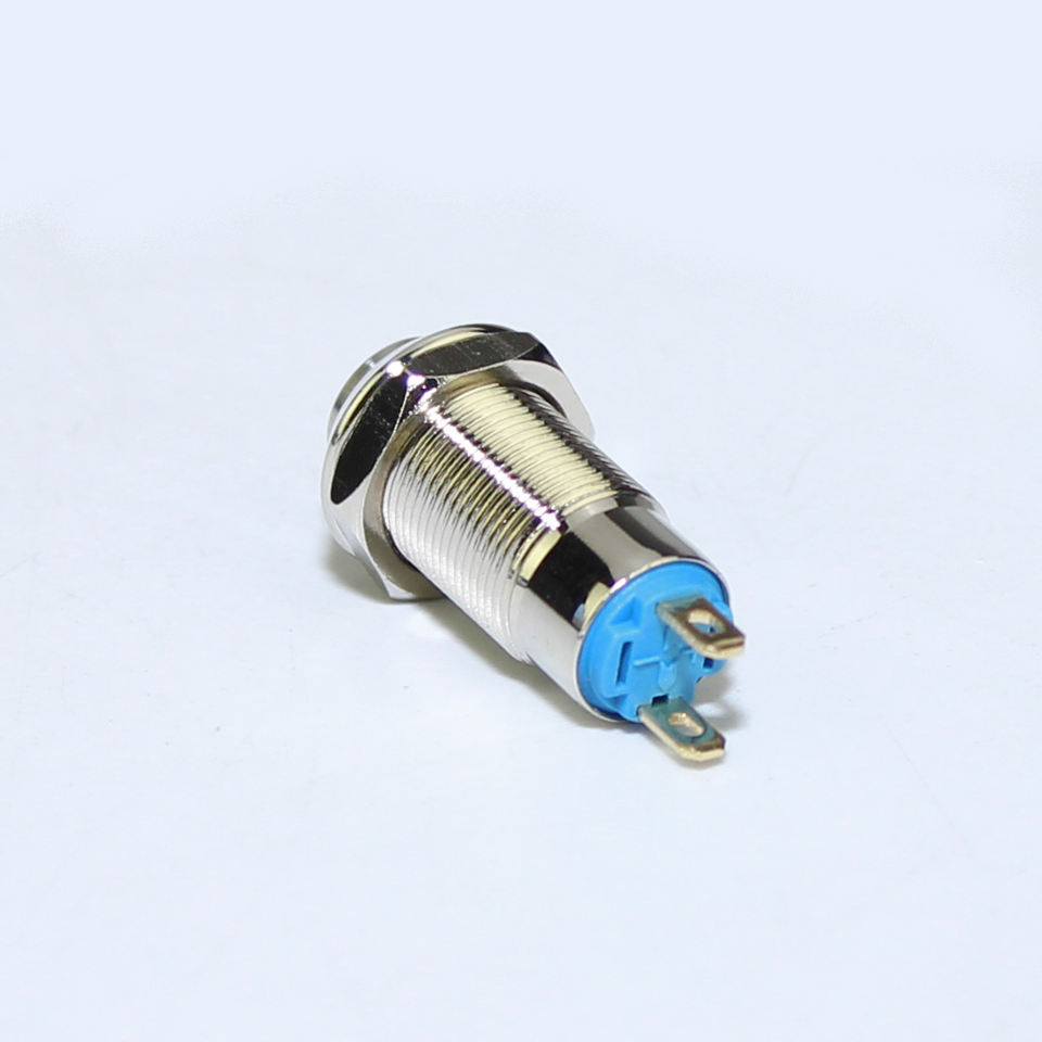 8MM Metal High Button Latching Push Switch Waterproof ON-OFF 2 Pin Small Mini Push Button Switch With Solder Terminals