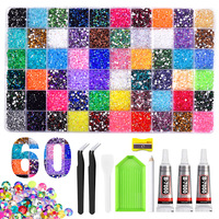 Nouvel article : 60 couleurs, 40 couleurs en grille, strass en résine à dos plat découpés au laser pour ongles, ensemble de pierres rondes DIY