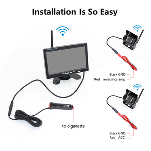 7&quot; <strong>Wireless</strong> Backup <strong>Camera</strong> System for Trucks &amp; Cars - 2 <strong>Camera</strong> HD <strong>Monitor</strong>, Waterproof, Easy Installation Kit - Product Image 5