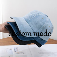 Casquettes de baseball unisexes sur mesure, style business, visière incurvée, nouveau design de logo, lettrage, tissu denim respirant, broderie à la main