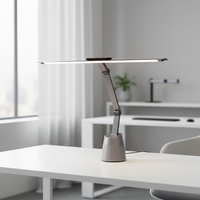 Lampe de bureau LED sans fil contemporaine et écologique en aluminium, protection oculaire, 6000K lumière du jour, contrôle tactile pour la maison et le bureau