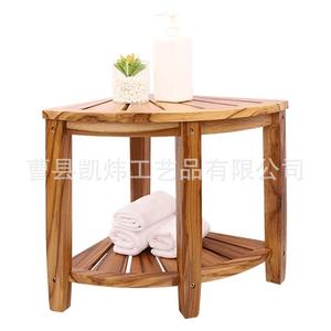 Tabouret de rangement d'angle en bois Kaiwei, banc de douche incurvé en forme d'éventail, design minimaliste et moderne - Product Image 1