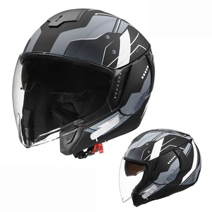 Casque de moto BAX certifié DOT en ABS <span class=keywords><strong>3</strong></span>/4 demi-face, double visière, unisexe, pour scooter coréen, avec fentes pour les oreilles, toutes saisons - Product Image 4