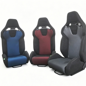 Asiento <span class=keywords><strong>Deportivo</strong></span> Reclinable Gris con Laterales de PVC para Porsche BMW, Mejora del Interior del Automóvil - Product Image 2