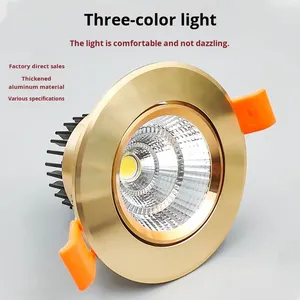 Có thể điều chỉnh 5 7 9 <span class=keywords><strong>12W</strong></span> 3cct vàng <span class=keywords><strong>LED</strong></span> Spotlight hiện đại ba màu thay đổi độ sáng lõm COB trần ánh sáng cho nhà lối vào - Product Image 2