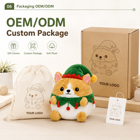 Peluche de chien Corgi Père Noël personnalisée, jouet en peluche doux avec logo, cadeau, faible MOQ, service OEM ODM, meilleure usine