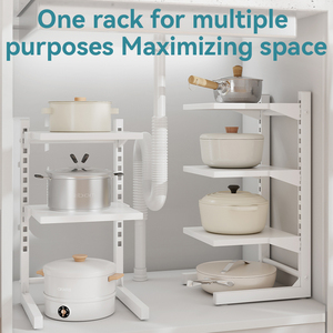 Üretici 2-3-4 katmanlı mutfak tencere ve tavalar raf tezgah dolap raf yüksekliği ayarlanabilir Pot organizatör mutfak için - Product Image 5