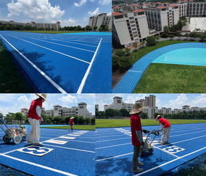 พื้นสนามกีฬา PU สำเร็จรูป ผลิตจากเม็ดยาง EPDM ป้องกันการลื่น ดูดซับแรงกระแทก ได้รับการรับรองมาตรฐาน ISO ขายส่ง - Product Image 2