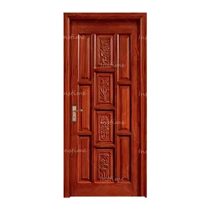 Instime Cheap Durable Luxury Design Interior Solid Oak Wood Living Room Door For House