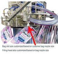 Machine de remplissage et de bouchage rotative automatique à prix d'usine pour sachets à bec verseur, détergent, lotion corporelle, shampoing