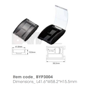 Boîte compacte transparente à double compartiment avec logo personnalisé pour fards à paupières, anticernes, rouge à lèvres et crayons à sourcils - Product Image 1