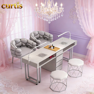 Mesa <span class=keywords><strong>de</strong></span> Manicura <span class=keywords><strong>de</strong></span> Lujo con Tapicería Acolchada y Silla, Paquete <span class=keywords><strong>de</strong></span> Muebles para Salón <span class=keywords><strong>de</strong></span> <span class=keywords><strong>Uñas</strong></span>, Spa <span class=keywords><strong>de</strong></span> Pies, Salón <span class=keywords><strong>de</strong></span> Pedicura - Product Image 6