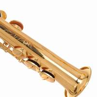 Professional Straight Soprano Saxophone Brass Instrument with Gold Lacquer Bb and Eb Tones Head Material Brass