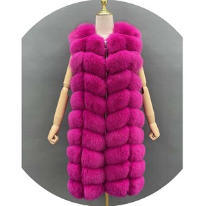 Warm Winter Top Quality Colorful <strong>Women</strong> <strong>Long</strong> Natural Fox Fur Vest <strong>Gilet</strong> - Product Image 1