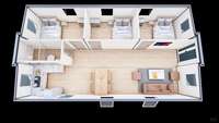 Casa Contenedor Plegable de Lujo Prefabricada de 20FT 40FT con Techo Plano, Plegable, de 2, 3 o 4 Dormitorios, con Energía Solar, para Australia