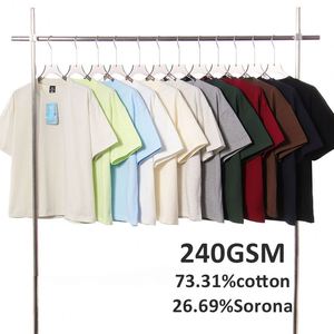 เสื้อยืดทรงครอป คอตตอนโซโรนาเนื้อหนัก 240gsm รุ่นซัมเมอร์ 2026 ทรงหลวมแบบดรอปโชว์เดอร์  สำหรับผู้ชาย  สามารถสั่งทำได้ตามต้องการ - Product Image 3
