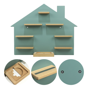 All'ingrosso FSC personalizzato bianco MDF a parete magnetica galleggiante verde a forma di <span class=keywords><strong>casa</strong></span> in legno figure Tonie Musicbox mensola regale - Product Image 5