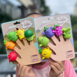 Baby Hand Early Education Rubber Finger <strong>Puppets</strong> Cute Animals Vegetable Family Rubber Finger <strong>Puppet</strong> Sets - Product Image 3