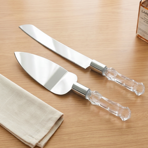 Luxury <b>Mirror</b> Polished Stainless Steel Cake Server Set <b>With</b> <b>Crystal</b> Handle Elegant Flatware For Home Kitchen And Restaurant - Product Image 1