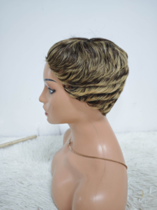 โปรโมชั่น Letsfly วิกผมสั้นแบบ Pixie Cut ราคา 8 ดอลลาร์ วิกผมแท้แบบไล่สีน้ำตาลธรรมชาติ ผลิตด้วยเครื่องจักร ขายส่ง - Product Image 4