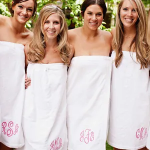 Wholesale Personalized Womens Spa Wrap Towels Gifts Embroidered Terry Cotton For Ladies Monogrammed Bath Wrap Bridesmaid Gift