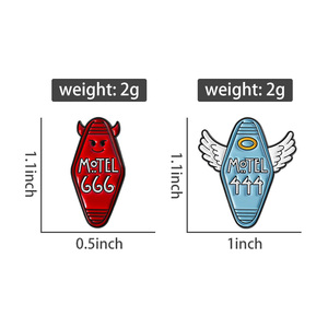 Pin de Esmalte con Forma de Llave de <span class=keywords><strong>Motel</strong></span>, Ángel y Demonio, Broche de Llave de Hotel, Insignia de Solapa, Joyería de Dibujos Animados, Regalo Bonito, Venta al por Mayor - Product Image 6