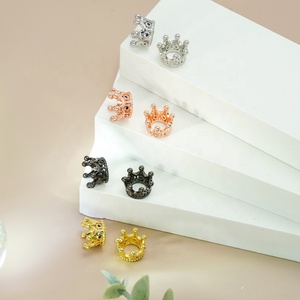 Kích Thước Nhỏ Vương Miện Hạt Đồng Màu Sắc Khác Nhau Trắng CZ Zircon Kim Cương Trang Sức Quyến rũ Đối Với Trang Sức Làm DIY Vòng Đeo Tay Phụ Kiện - Product Image 5