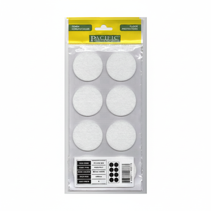 WHITE 50mm Self Adhesive Nonwoven Felt Round Furniture <b>Feet</b> Pads - Product Image 2