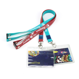 New Design Custom logo Printing Blank clear Silicone Rubber Neck Strap Lanyard Brand 90cm Soft Pvc Lanyard with Id Card Holder