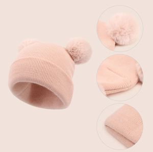 Nuevo Gorro de Invierno para Bebés y Niños 2024, Gorro de Lana para Niños con Dos Lindos Pompones - Product Image 3
