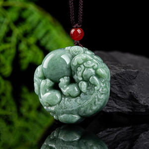 Colgante de Jadeíta Natural Pi Xiu Verde Guisante, Estilo Chino UNISEX, Bestias Míticas, Regalo con Certificado de Tasación PX06 - Product Image 2