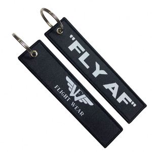 Personalized Airplane Aviation Keytags Fabric <b>Key</b> Chain <b>Custom</b> Woven Keychain - Product Image 4