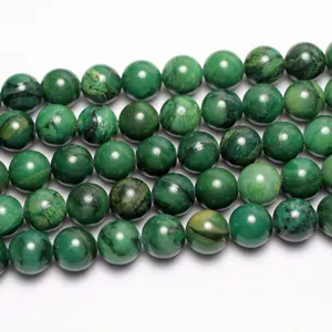 Wholesale Natural Buddstone Gemstone Loose Bead Strand, Green African Jade Stone Beads For DIY Jewelry Making 6mm 8mm 10mm 12mm