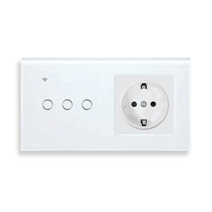 <b>Smart</b> Switch <b>Socket</b> With Glass Panel Eu Plug App Control Voice Timer Neutral Live Version - Product Image 1