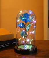 Offre Spéciale femmes noël plastique éternel galaxie rose pour toujours rose en verre dôme avec lumières led cadeau