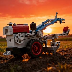 Tracteur rétro à main, blocs de construction pour enfants, modèle de véhicule agricole, <span class=keywords><strong>moissonneuse</strong></span>-<span class=keywords><strong>batteuse</strong></span>, plastique ABS, construction - Product Image 3