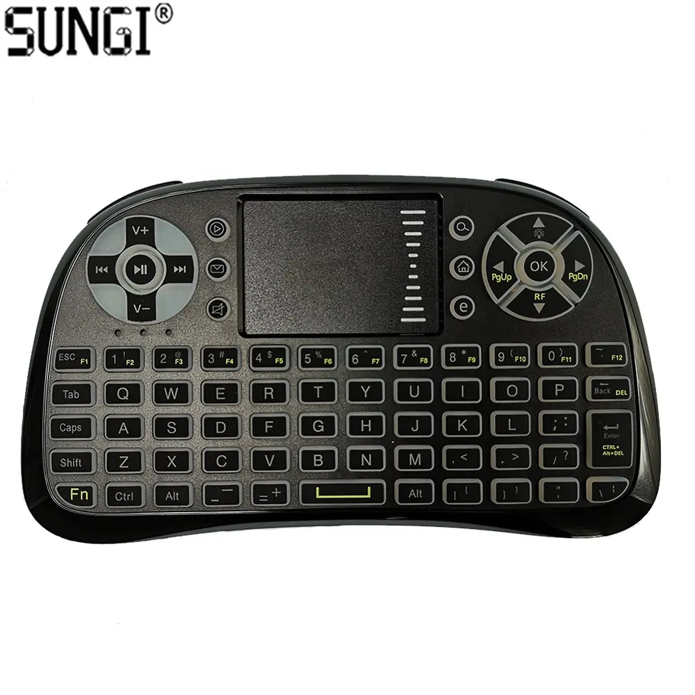 Sungi T17 Desain Unik Wireless Mini Keyboard Touchpad dengan 3 Warna Lampu Latar