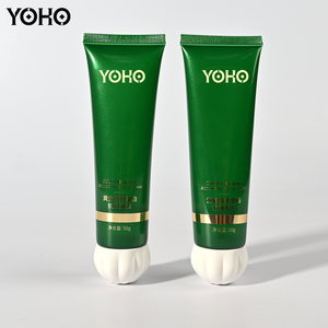 Tubo de mascarilla antiarrugas de colágeno dorado personalizado de 50 ml con tapa de flor / acabado perlado / envase de lujo para el cuidado de la piel OEM ODM - Product Image 4
