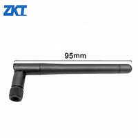 Antenne Wi-Fi double fréquence 2,4G/5,8G 3,5dBi noire à angle droit avec connecteur RP-Male à polarité inversée, fournie directement par l'usine
