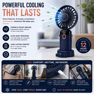 Portable USB Rechargeable Mini Ventilador <b>Foldable</b> Hanging Neck Fan Five-Speed Wind Wearable Cooling Pocket Rechargeable Fan - Product Image 3