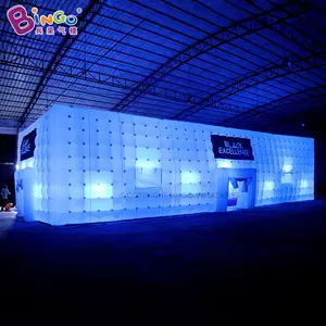 Maßge schneiderte 20mH aufblasbare weiße Rechteck zelte mit LED-Licht Oxford-Stoff für Veranstaltungen oder Dekoration im Freien